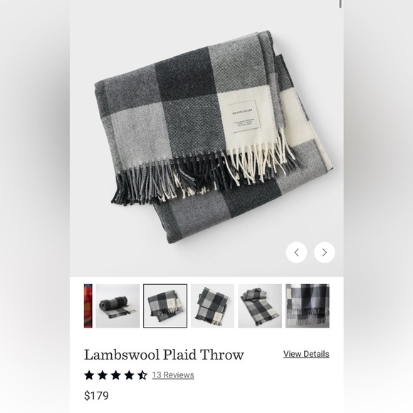 Schoolhouse 100% Merino Lambswool Plaid Throw Blanket - Picture 8 of 8